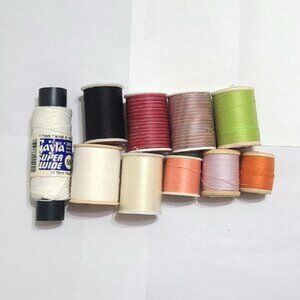 Lot of 11 Sewing Thread Spools In Assorted Colors